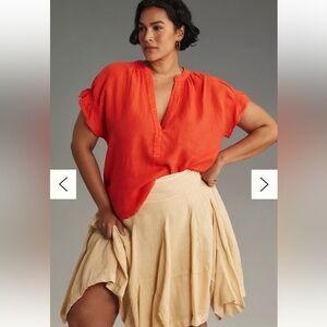 Pilcro Tatum Flutter Sleeve Blouse